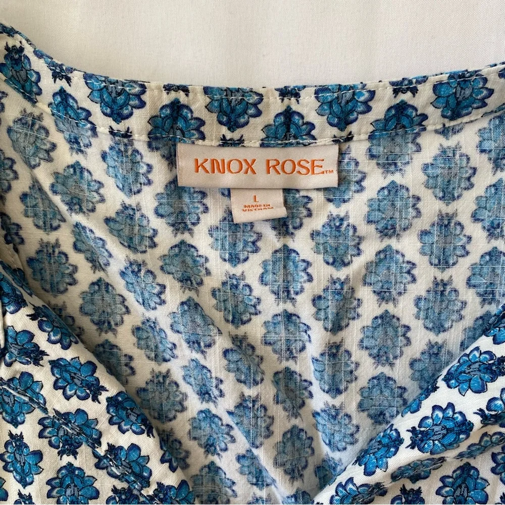 Floral Blue and White Knox Rose Women's Dress - Picture 2 of 3